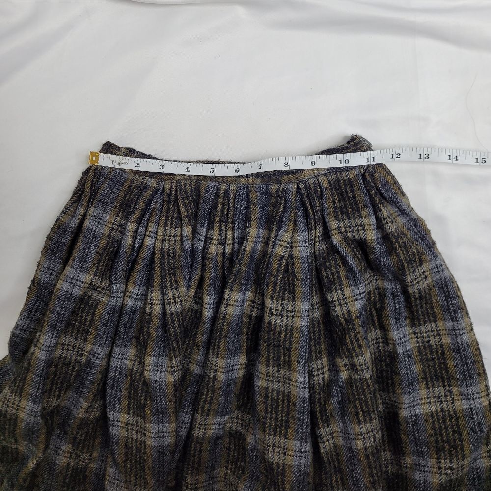 Vintage 70s Plaid Skirt Handmade Dark Academia Wo… - image 5